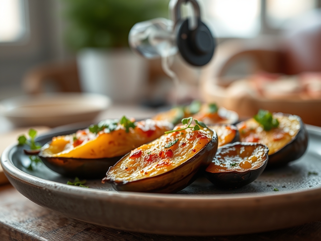 Berenjenas asadas ligeras