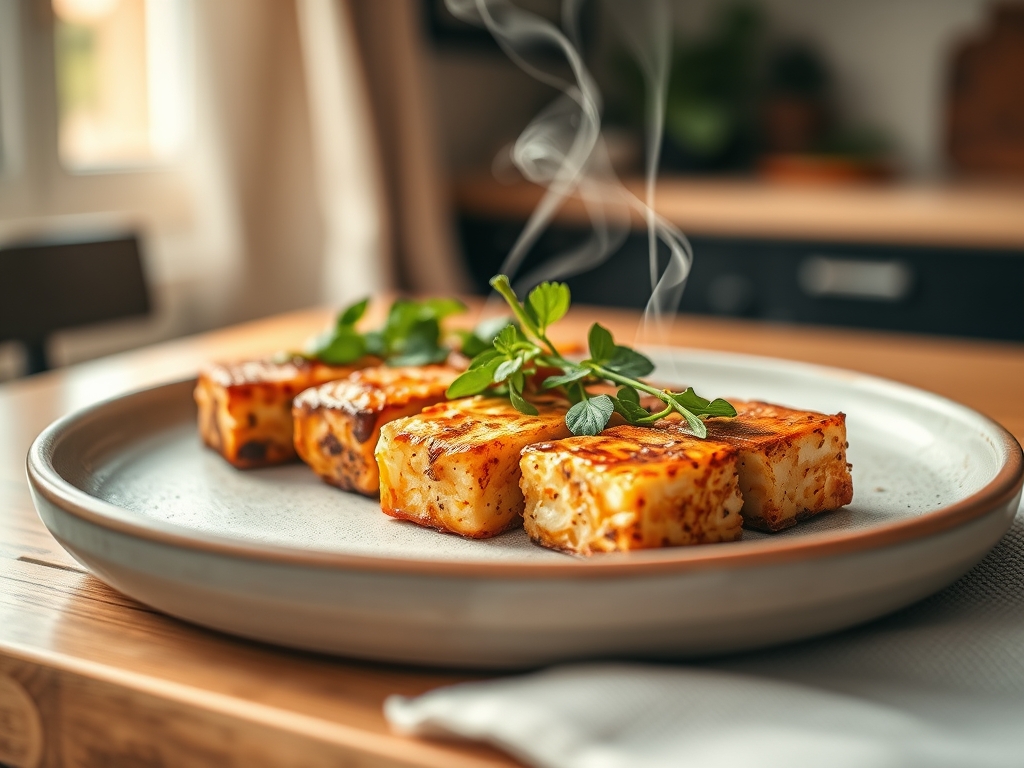 Brochetas de tofu y pimiento