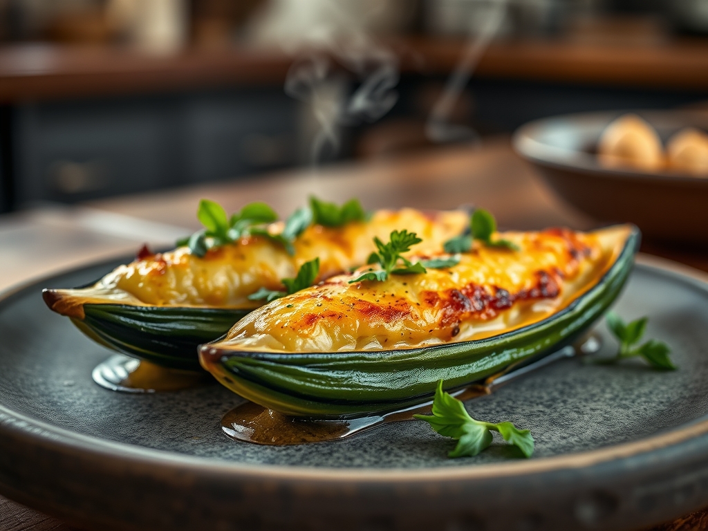 Calabacines rellenos de pavo