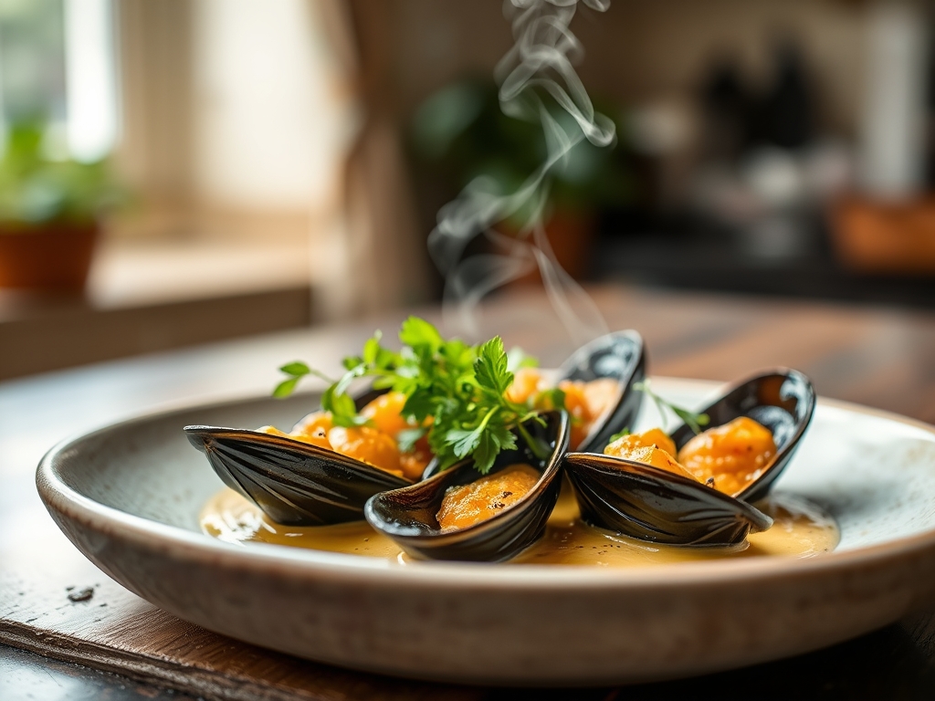 Mejillones al vapor cítricos