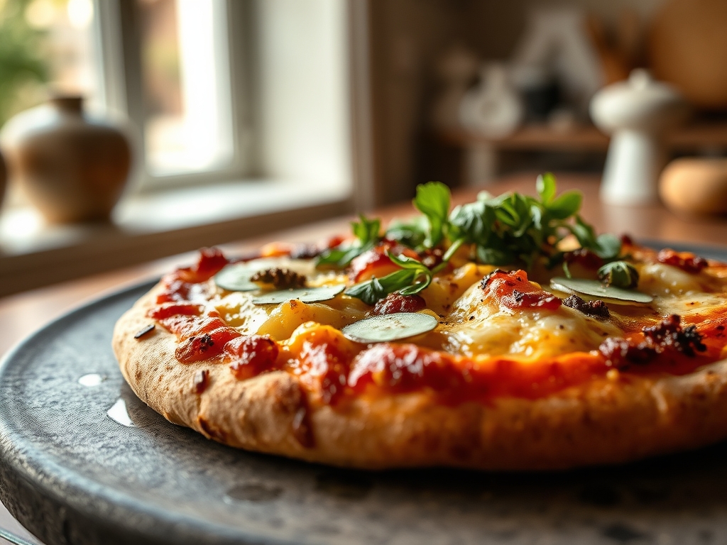 Pizza con base de coliflor