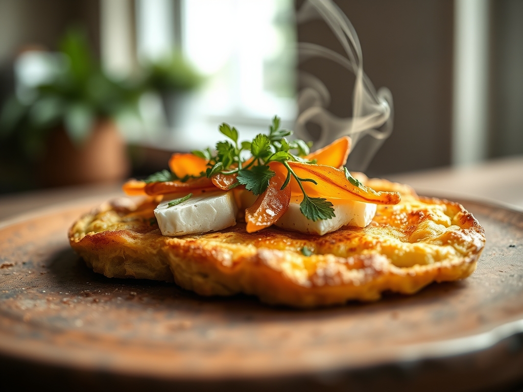 Tostada de queso fresco y pera