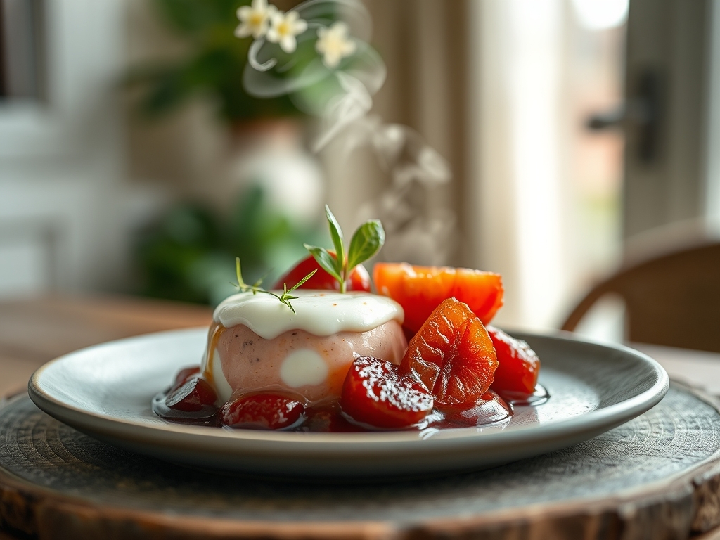 Yogur con frutos del bosque