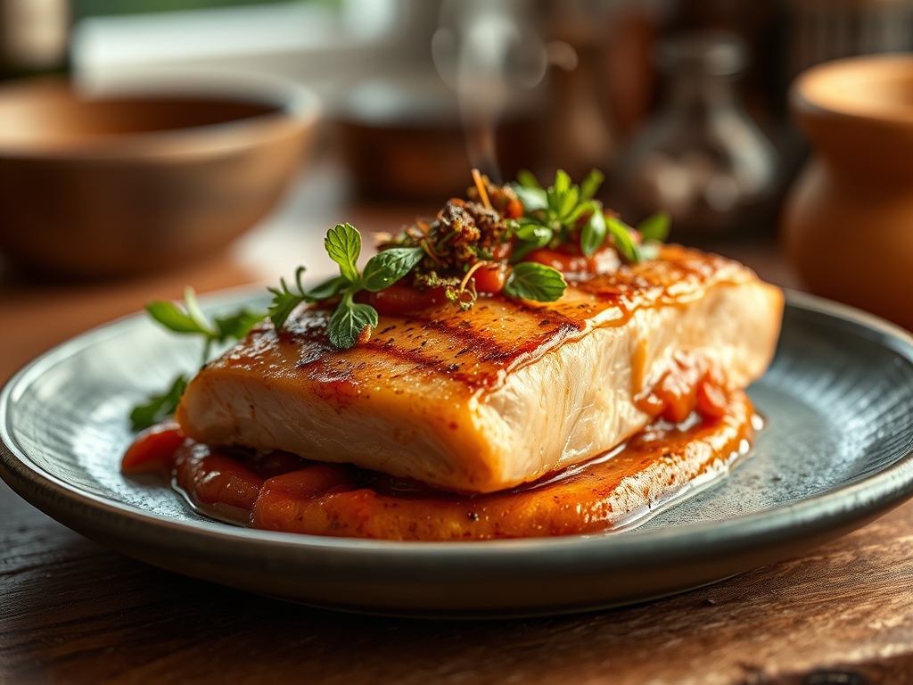 Salmón con salsa de eneldo