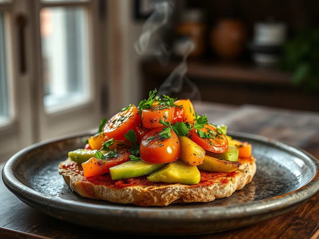 Tostada de aguacate y tomate